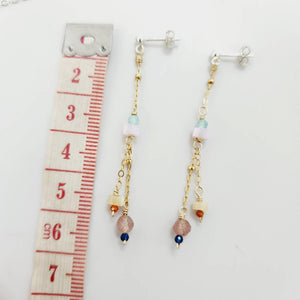 READY TO SHIP - Glass Bead Drop Stud Earrings - 925 Sterling Silver & 14k Gold Fill FJD$ - Adorn Pacific - Earrings