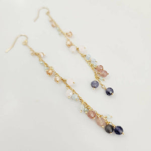 READY TO SHIP - Glass Bead Waterfall Drop Earrings - 14k Gold Fill FJD$ - Adorn Pacific - Earrings