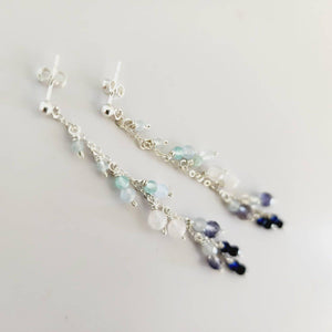 READY TO SHIP - Glass Bead Waterfall Drop Stud Earrings - 925 Sterling Silver FJD$ - Adorn Pacific - Earrings