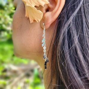 READY TO SHIP - Glass Bead Waterfall Drop Stud Earrings - 925 Sterling Silver FJD$ - Adorn Pacific - Earrings