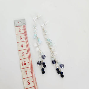 READY TO SHIP - Glass Bead Waterfall Drop Stud Earrings - 925 Sterling Silver FJD$ - Adorn Pacific - Earrings