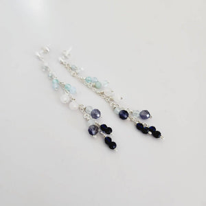 READY TO SHIP - Glass Bead Waterfall Drop Stud Earrings - 925 Sterling Silver FJD$ - Adorn Pacific - Earrings