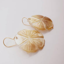 Load image into Gallery viewer, CONTACT US TO RECREATE THIS SOLD OUT STYLE Hibiscus Oyster Shell Hoop Earrings - 14k Gold Filled FJD$ - Adorn Pacific - All Products
