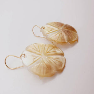 CONTACT US TO RECREATE THIS SOLD OUT STYLE Hibiscus Oyster Shell Hoop Earrings - 14k Gold Filled FJD$ - Adorn Pacific - All Products