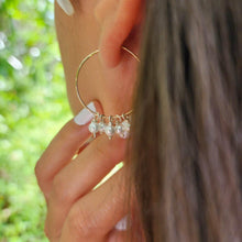 Load image into Gallery viewer, READY TO SHIP Hoop Earrings with Freshwater Pearls - 14k Gold Fill FJD$ - Adorn Pacific - Earrings
