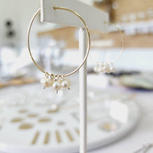 Load image into Gallery viewer, READY TO SHIP Hoop Earrings with Freshwater Pearls - 14k Gold Fill FJD$ - Adorn Pacific - Earrings

