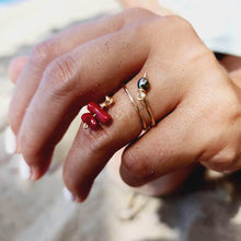 Load image into Gallery viewer, MADE TO ORDER - Keshi Pearl &amp; Coral Twist Layer Ring - 14k Gold Fill FJD$ - Adorn Pacific - Rings
