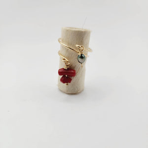MADE TO ORDER - Keshi Pearl & Coral Twist Layer Ring - 14k Gold Fill FJD$ - Adorn Pacific - Rings