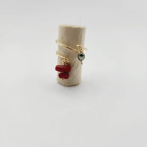 MADE TO ORDER - Keshi Pearl & Coral Twist Layer Ring - 14k Gold Fill FJD$ - Adorn Pacific - Rings