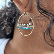 Load image into Gallery viewer, READY TO SHIP - Keshi Pearl &amp; Glass Beads Hoop Earrings - 14k Gold Fill FJD$ - Adorn Pacific - Earrings
