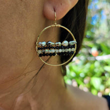 Load image into Gallery viewer, READY TO SHIP - Keshi Pearl &amp; Glass Beads Hoop Earrings - 14k Gold Fill FJD$ - Adorn Pacific - Earrings
