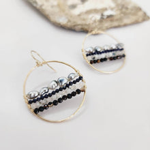 Load image into Gallery viewer, READY TO SHIP - Keshi Pearl &amp; Glass Beads Hoop Earrings - 14k Gold Fill FJD$ - Adorn Pacific - Earrings
