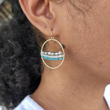 Load image into Gallery viewer, READY TO SHIP - Keshi Pearl &amp; Glass Beads Hoop Earrings - 14k Gold Fill FJD$ - Adorn Pacific - Earrings
