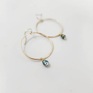 CONTACT US TO RECREATE THIS SOLD OUT STYLE Keshi Pearl Hoop Earrings - 14k Gold Fill FJD$ - Adorn Pacific - Earrings