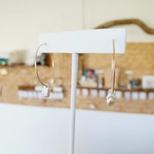 Load image into Gallery viewer, READY TO SHIP - Keshi Pearl Hoop Earrings - 14k Rose Gold Fill FJD$ - Adorn Pacific - Earrings

