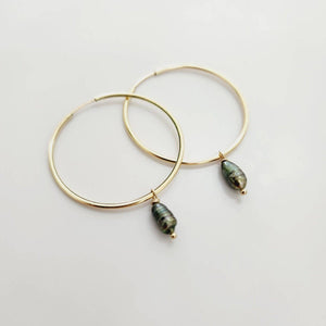CONTACT US TO RECREATE THIS SOLD OUT STYLE Keshi Pearl Infinity Hoop Earrings - 14k Gold Fill FJD$ - Adorn Pacific - Earrings