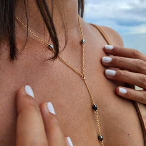 READY TO SHIP Keshi Pearl Lariat Y-Necklace - 14k Gold Fill FJD$ - Adorn Pacific - Necklaces