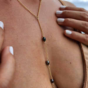 READY TO SHIP Keshi Pearl Lariat Y-Necklace - 14k Gold Fill FJD$ - Adorn Pacific - Necklaces