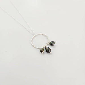 READY TO SHIP Keshi Pearl Necklace with Circle Detail in 925 Sterling Silver - FJD$ - Adorn Pacific - All Products