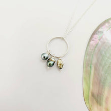 Load image into Gallery viewer, READY TO SHIP Keshi Pearl Necklace with Circle Detail in 925 Sterling Silver - FJD$ - Adorn Pacific - All Products
