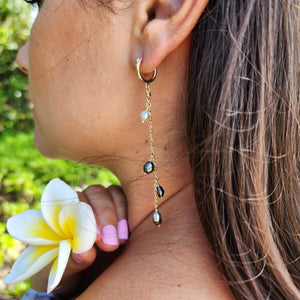 READY TO SHIP - Keshi Pearl Waterfall Drop Earrings - 14k Gold Fill FJD$ - Adorn Pacific - Earrings
