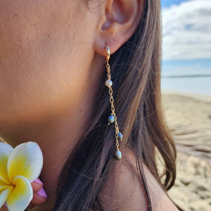 READY TO SHIP - Keshi Pearl Waterfall Drop Earrings - 14k Gold Fill FJD$ - Adorn Pacific - Earrings