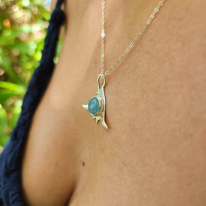 CONTACT US TO RECREATE THIS SOLD OUT STYLE Manta Gemstone Necklace in 925 Sterling Silver & Aquamarine - FJD$ - Adorn Pacific - All Products