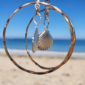 READY TO SHIP Mermaid Textured Hoop Earrings - 925 Sterling Silver & 14k Gold Fill FJD$ - Adorn Pacific - All Products
