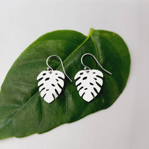 MADE TO ORDER Monstera Earrings - 925 Sterling Silver FJD$ - Adorn Pacific - Earrings