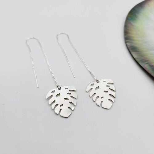 CONTACT US TO RECREATE THIS SOLD OUT STYLE Monstera Threader Earrings - 925 Sterling Silver FJD$ - Adorn Pacific - Earrings