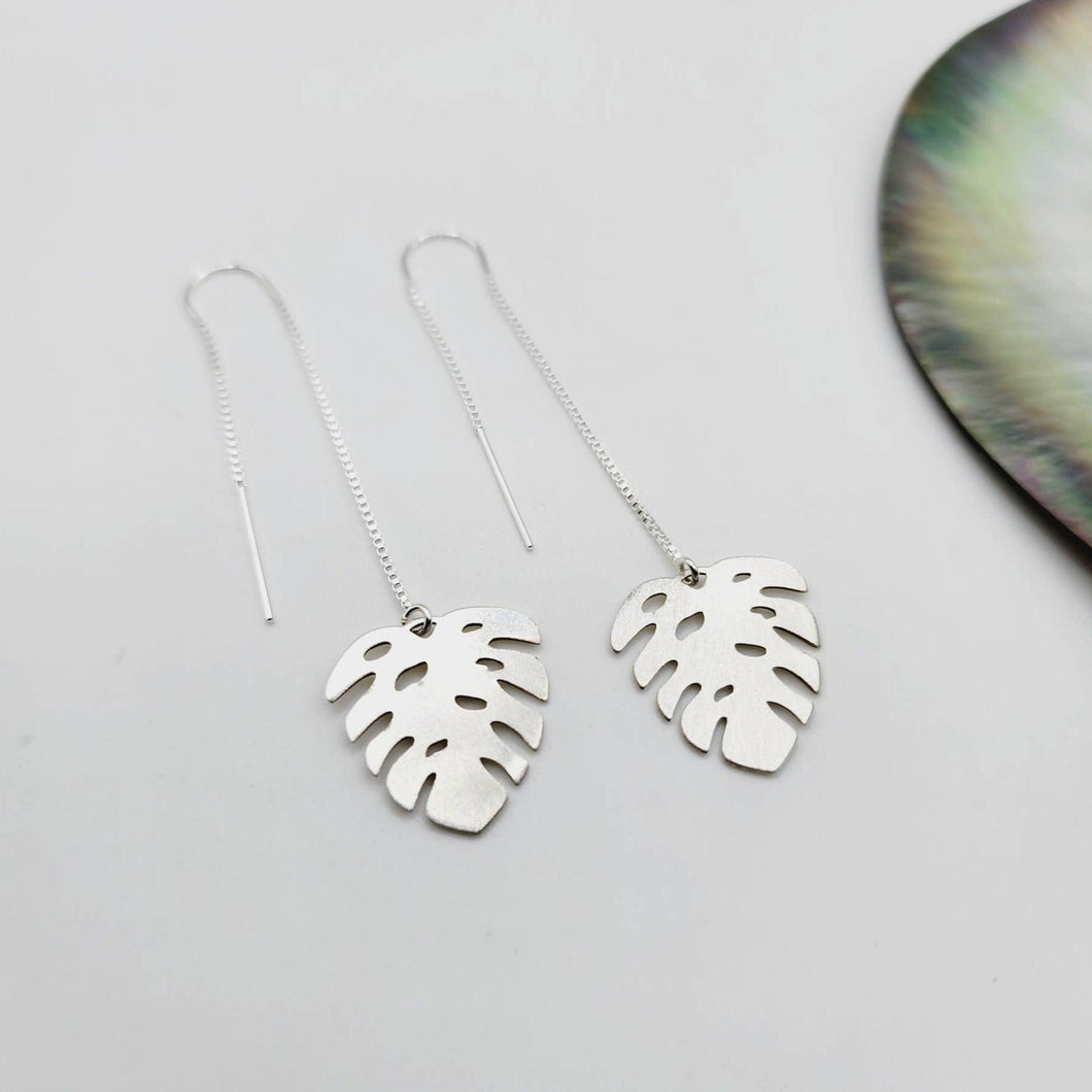 CONTACT US TO RECREATE THIS SOLD OUT STYLE Monstera Threader Earrings - 925 Sterling Silver FJD$ - Adorn Pacific - Earrings