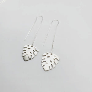 CONTACT US TO RECREATE THIS SOLD OUT STYLE Monstera Threader Earrings - 925 Sterling Silver FJD$ - Adorn Pacific - Earrings