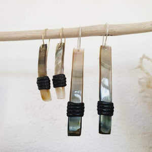 CONTACT US TO RECREATE THIS SOLD OUT STYLE Mother of Pearl Earrings with Wax Cord detail - 925 Sterling Silver or 14k Gold Fill FJD$ - Adorn Pacific - Earrings