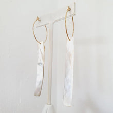 Load image into Gallery viewer, CONTACT US TO RECREATE THIS SOLD OUT STYLE Mother of Pearl Golden Shell Hoop Earring - 14k Gold Filled FJD$ - Adorn Pacific - All Products
