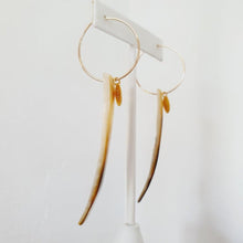 Load image into Gallery viewer, CONTACT US TO RECREATE THIS SOLD OUT STYLE Mother of Pearl Golden Shell Hoop Earring - 14k Gold Filled FJD$ - Adorn Pacific - All Products
