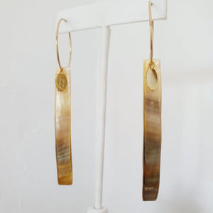 CONTACT US TO RECREATE THIS SOLD OUT STYLE Mother of Pearl Golden Shell Hoop Earring - 14k Gold Filled FJD$ - Adorn Pacific - All Products