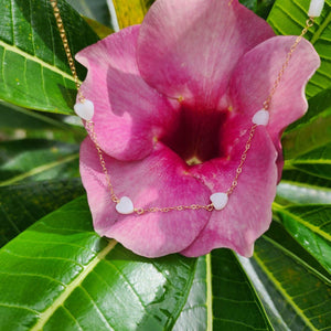 READY TO SHIP Mother of Pearl Heart Charm Necklace - 14k Gold Fill FJD$ - Adorn Pacific - Necklaces
