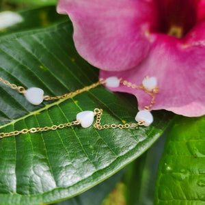 READY TO SHIP Mother of Pearl Heart Charm Necklace - 14k Gold Fill FJD$ - Adorn Pacific - Necklaces