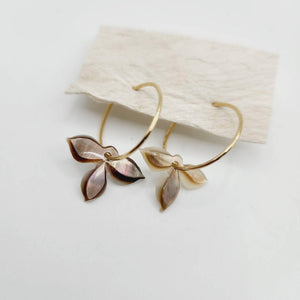 CONTACT US TO RECREATE THIS SOLD OUT STYLE Mother of Pearl Mini Hoop Earrings - 14k Gold Fill FJD$ - Adorn Pacific - Earrings