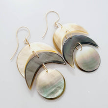 Load image into Gallery viewer, READY TO SHIP Mother of Pearl Moon Phase Earrings - 14k Gold Fill FJD$ - Adorn Pacific - Earrings
