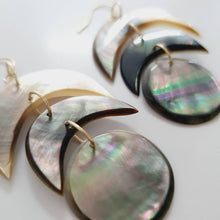 Load image into Gallery viewer, READY TO SHIP Mother of Pearl Moon Phase Earrings - 14k Gold Fill FJD$ - Adorn Pacific - Earrings
