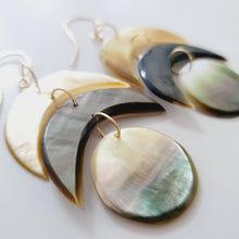 Load image into Gallery viewer, READY TO SHIP Mother of Pearl Moon Phase Earrings - 14k Gold Fill FJD$ - Adorn Pacific - Earrings
