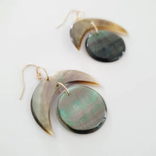 Load image into Gallery viewer, READY TO SHIP Mother of Pearl Moon Phase Earrings - 14k Gold Fill FJD$ - Adorn Pacific - Earrings
