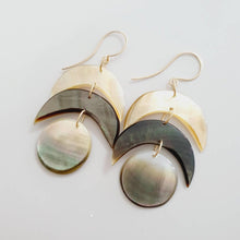 Load image into Gallery viewer, READY TO SHIP Mother of Pearl Moon Phase Earrings - 14k Gold Fill FJD$ - Adorn Pacific - Earrings
