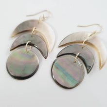 Load image into Gallery viewer, READY TO SHIP Mother of Pearl Moon Phase Earrings - 14k Gold Fill FJD$ - Adorn Pacific - Earrings

