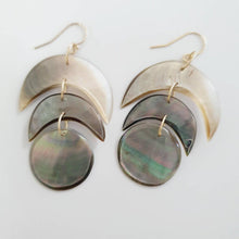 Load image into Gallery viewer, READY TO SHIP Mother of Pearl Moon Phase Earrings - 14k Gold Fill FJD$ - Adorn Pacific - Earrings
