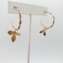 Load image into Gallery viewer, READY TO SHIP - Mother of Pearl Semi Hoop Twist Stud Earrings - 14k Gold Fill FJD$ - Adorn Pacific - Earrings
