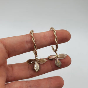 READY TO SHIP - Mother of Pearl Semi Hoop Twist Stud Earrings - 14k Gold Fill FJD$ - Adorn Pacific - Earrings