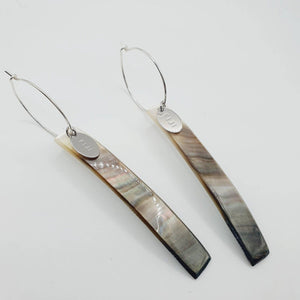 READY TO SHIP Mother of Pearl Shell Hoop Earring - 925 Sterling Silver FJD$ - Adorn Pacific - All Products