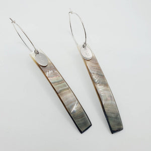 READY TO SHIP Mother of Pearl Shell Hoop Earring - 925 Sterling Silver FJD$ - Adorn Pacific - All Products